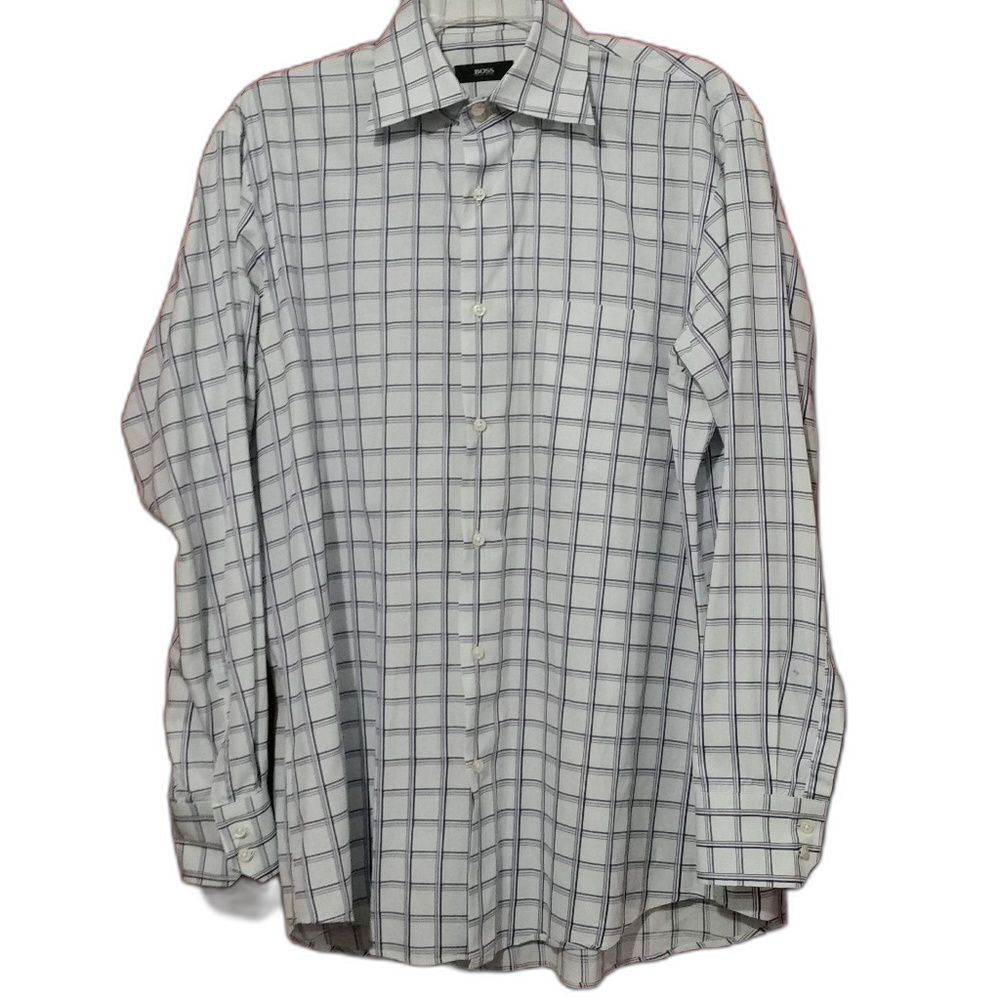 Hugo Boss Blue/purple stripes Elegant Dress shirt 16 32-33
